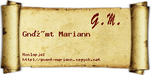 Gnámt Mariann névjegykártya