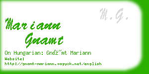 mariann gnamt business card